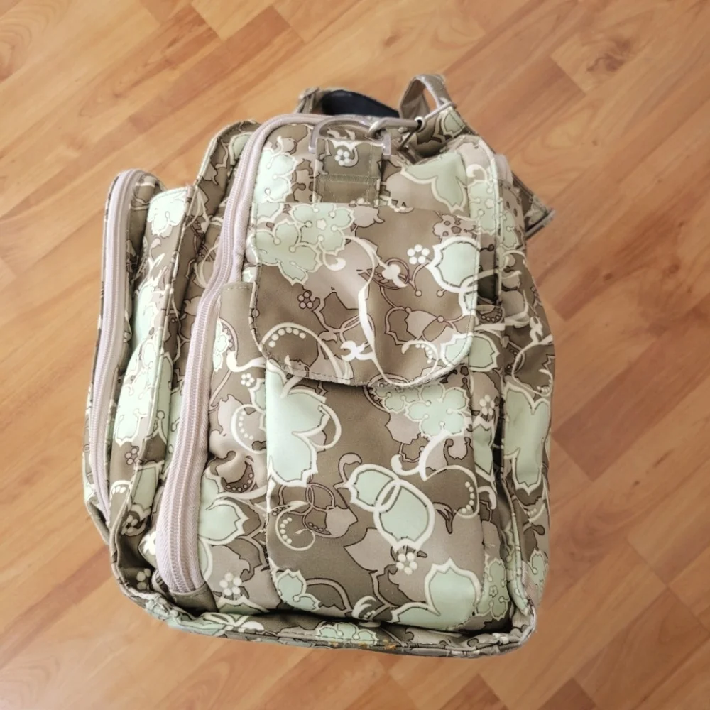 JuJuBe Be Prepared Diaper Bag Weekender Bag Floral Green Large